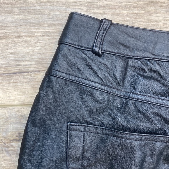 Bagatelle Real Black Leather Pants High Rise Biker Punk Grunge Womens Vintage - Picture 8 of 15